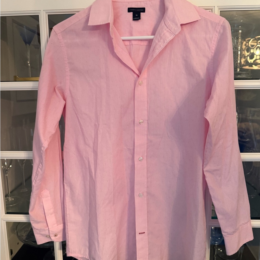 Tommy Hilfiger Pink Casual Button Down Shirt